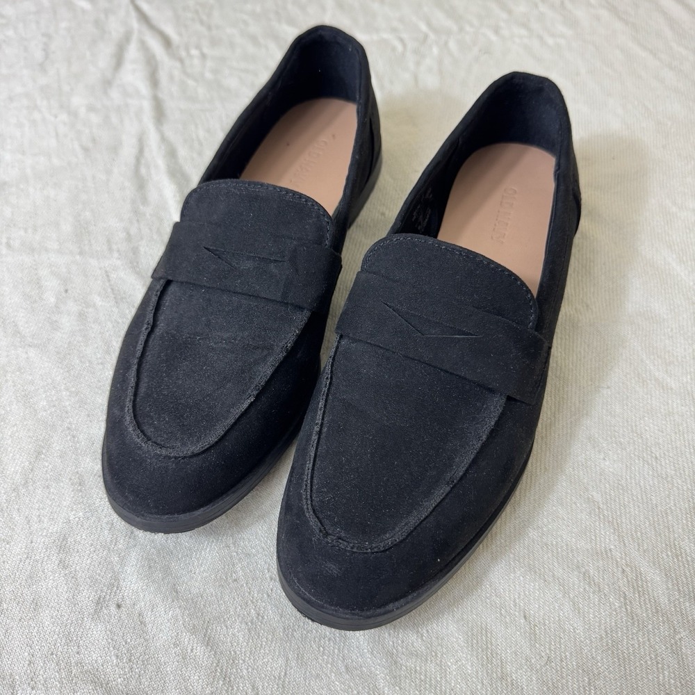 Old Navy Black Jack Jas Faux Suede Penny Loafers Shoes Womens 10 Dark Academia